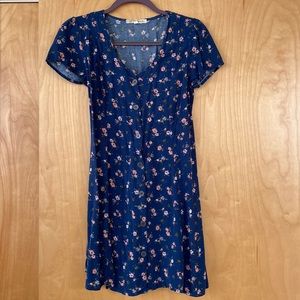 Blue and Pink Floral Dress